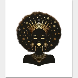 Afrocentric Queen Gold Posters and Art